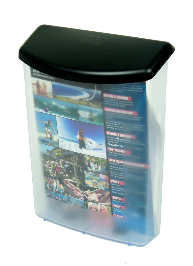 A4 Wall Outdoor Brochure Holder Case with Black Lid