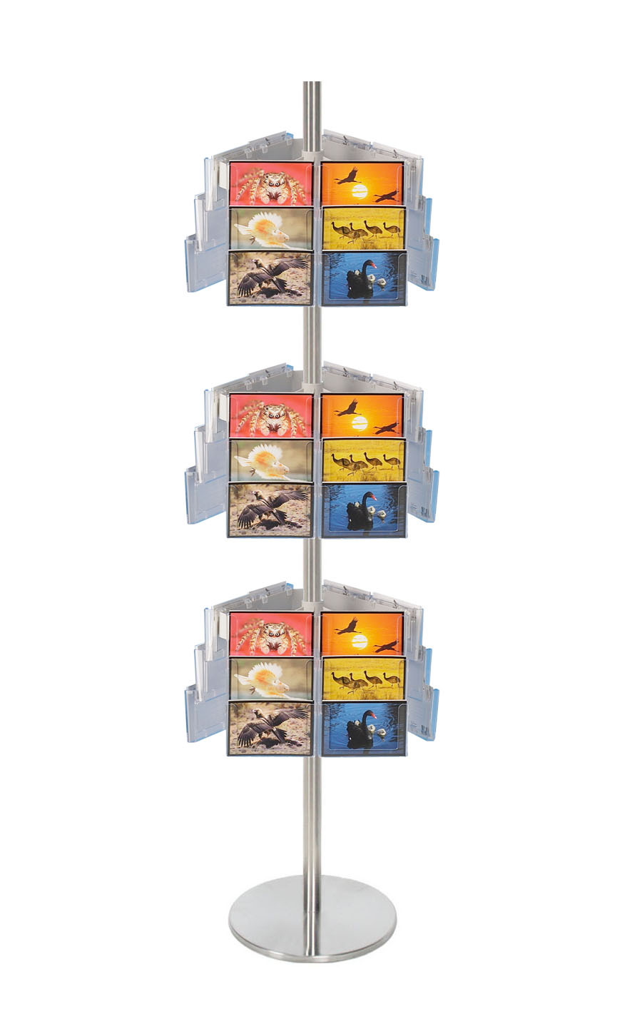 Stainless Steel Carousel Holds Postcards 54 Portrait