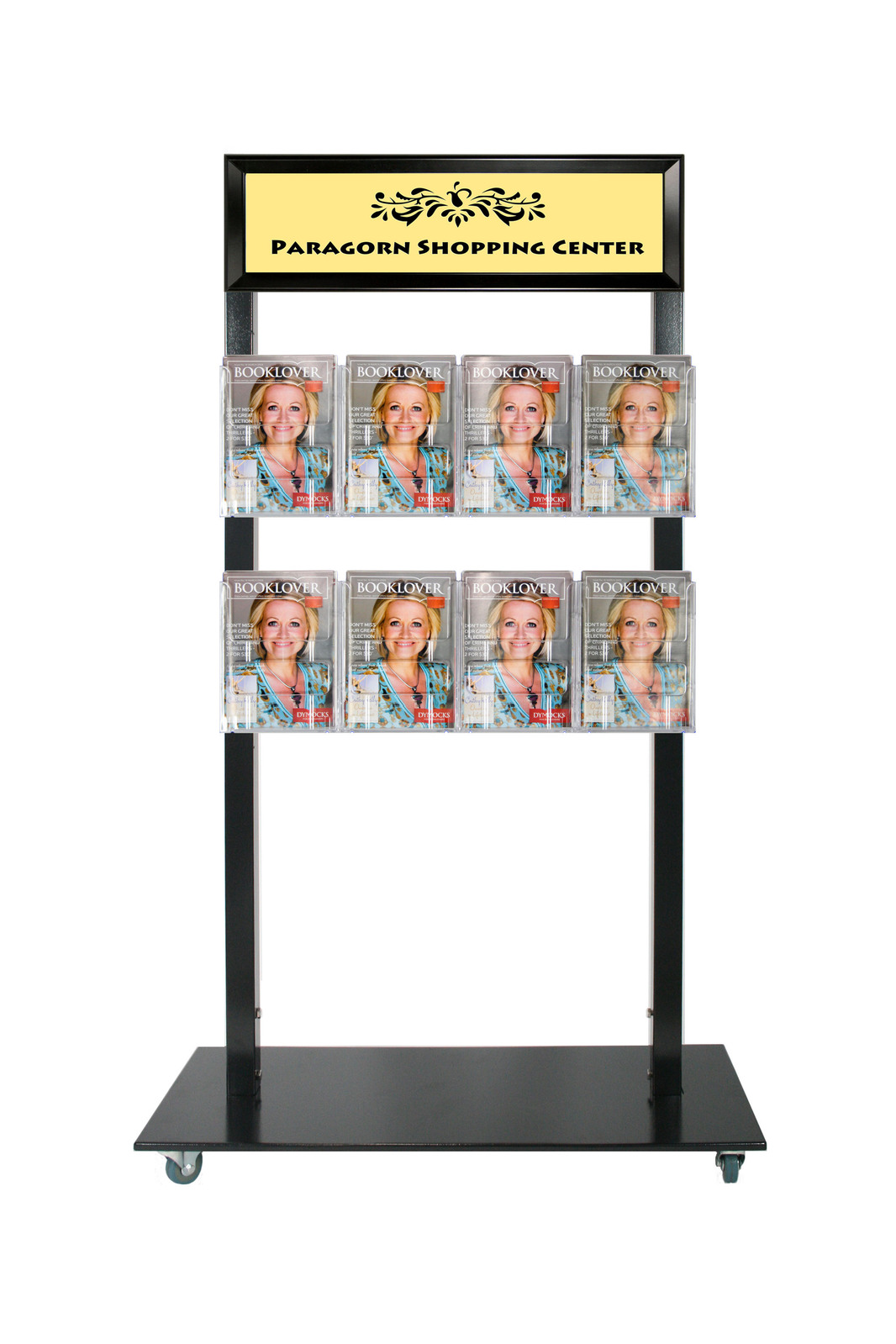 Black Mall Stand - Snap Header with 8 A5  Brochure Holders