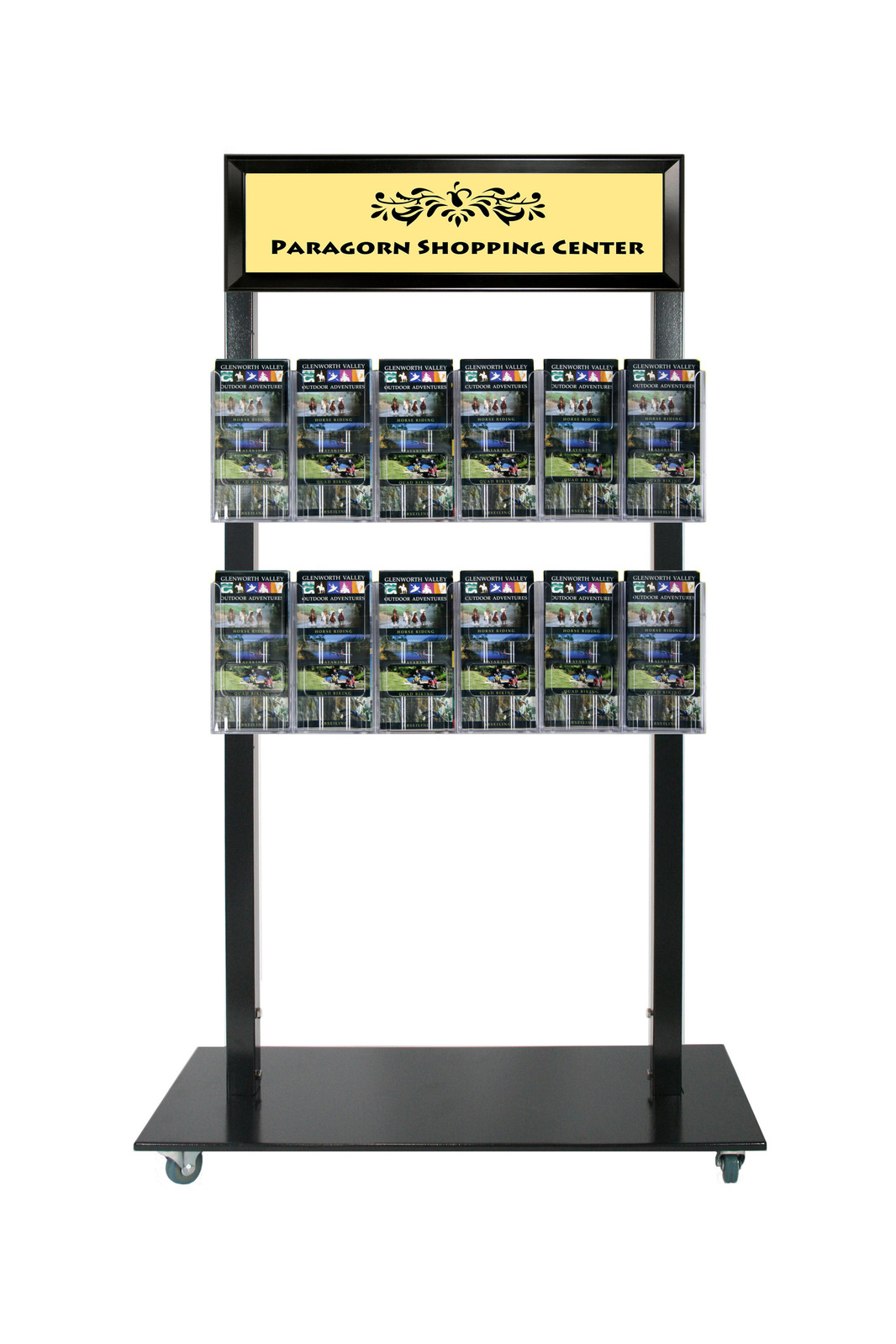 Black Mall Stand - Header and 12  DL Brochure Holders