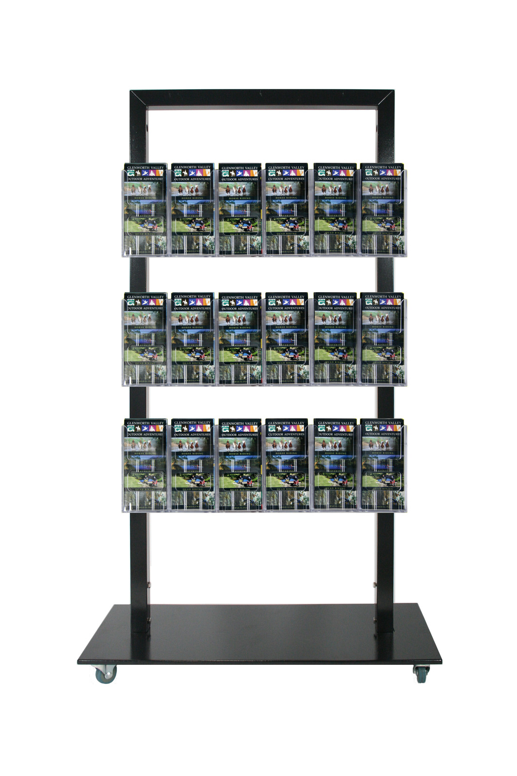 Black Mall Stand - Header and 18 DL Brochure Holders