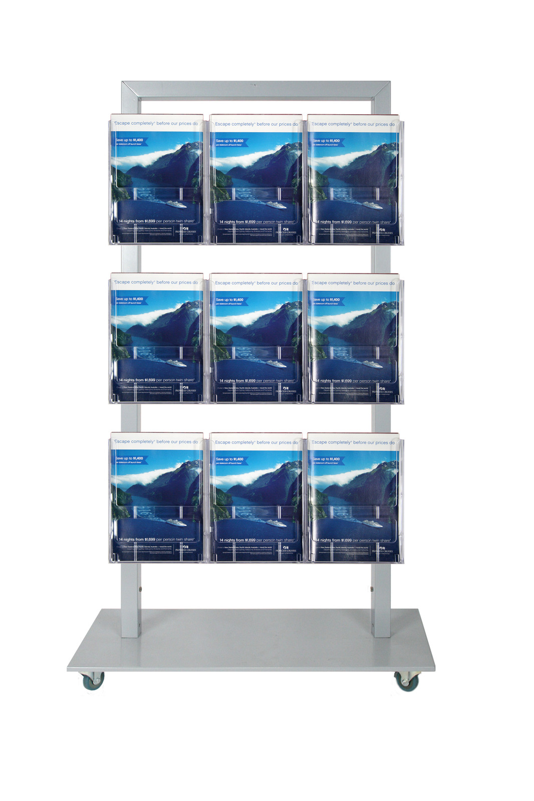 Silver Mall  Stand -  9 A4 Brochure Holders